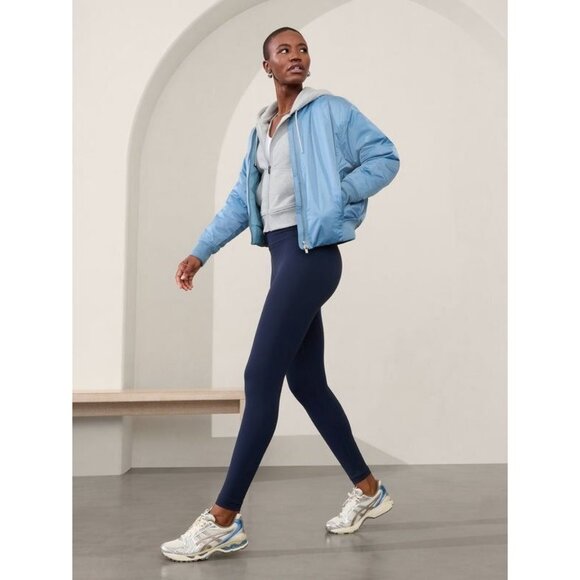 Athleta Sateen Bomber Jacket Coat Blue size XL and Large NWT - Picture 1 of 11